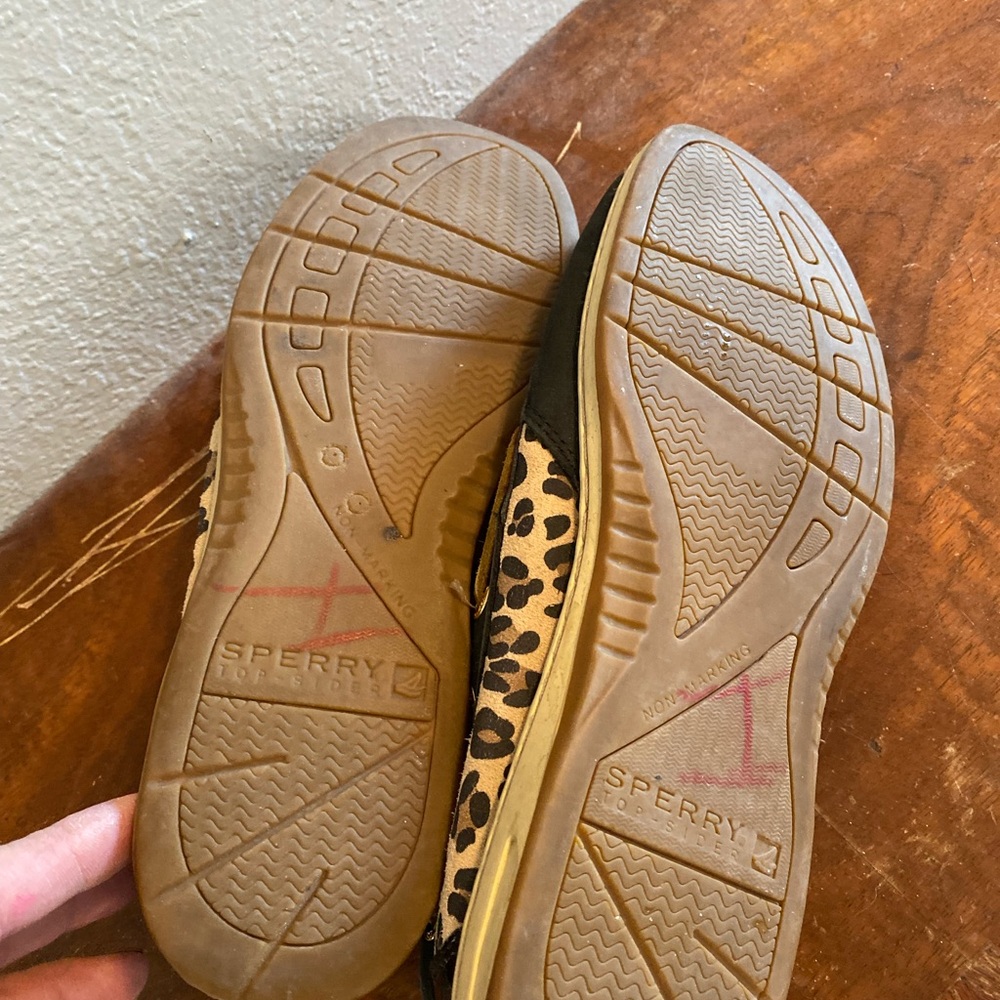 Sperry Black and Leopard Boat Shoes - Picture 6 of 9